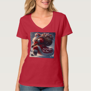 雪のTシャツをサンタが走る Tシャツ
