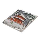 雪のTsuchiya Koitsuの冬場面のZojojiの寺院 タイル (側面)