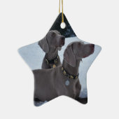 雪のWeimeraner セラミックオーナメント (右)