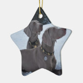 雪のWeimeraner セラミックオーナメント (左)