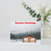 雪はがきのシーズングリーティングキャビン ポストカード (スタンド正面)