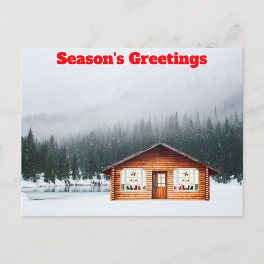 雪はがきのシーズングリーティングキャビン ポストカード (正面)
