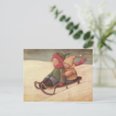 雪はがきを通り抜ける ポストカード (スタンド正面)