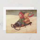 雪はがきを通り抜ける ポストカード (正面/裏面)