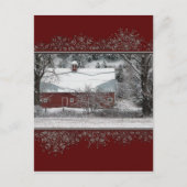 雪はがき内のクリスマス旧赤納屋 シーズンポストカード (正面)