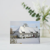 雪はがき草葺き ポストカード (スタンド正面)