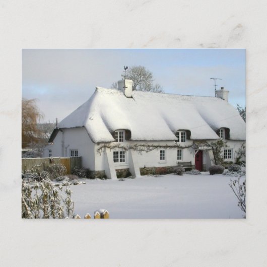 雪はがき草葺き ポストカード (正面)