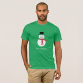 雪はっきりしたのクリスマス笑顔の雪だるまTシャツ Tシャツ (正面フル)
