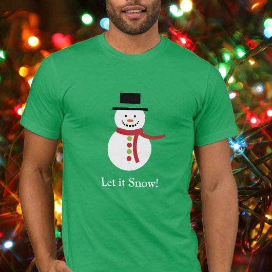 雪はっきりしたのクリスマス笑顔の雪だるまTシャツ Tシャツ