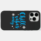 雪はっきりした雪の青い「Chill vibes only」 Case-Mate iPhoneケース (裏面 (横))
