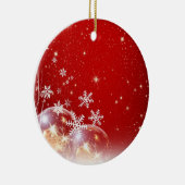 雪はクリスマスではげます セラミックオーナメント (右)