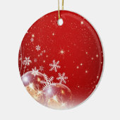 雪はクリスマスではげます セラミックオーナメント (左)