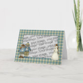 雪はクリスマスカードをからかいます シーズンカード (正面)