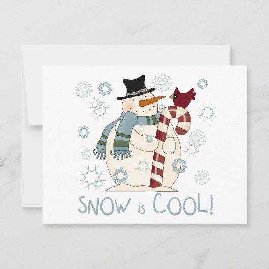 雪はクール休日Tシャツとギフト シーズンカード (正面)