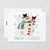 雪はクール休日Tシャツとギフト シーズンカード (正面/裏面)