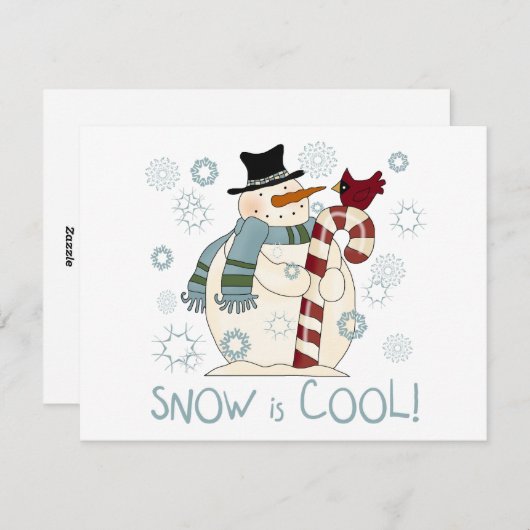 雪はクール休日Tシャツとギフト シーズンカード (正面/裏面)