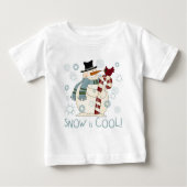 雪はクール休日Tシャツとギフト ベビーTシャツ (正面)