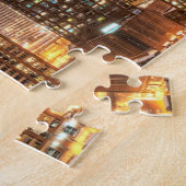 雪はシカゴの夕べにスカイラインに落ちます ジグソーパズル (側面)