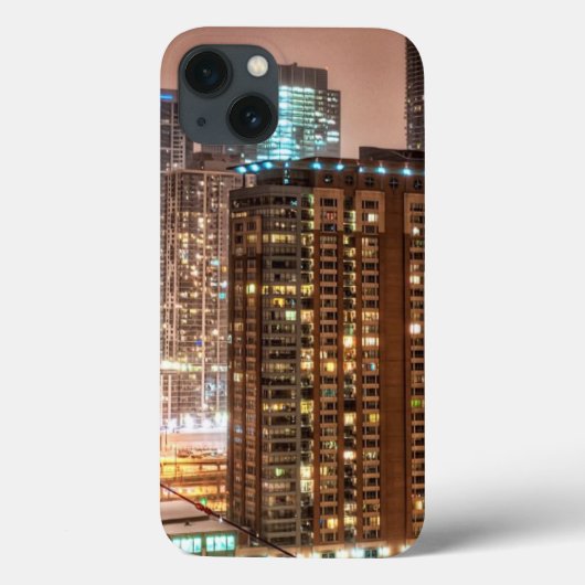 雪はシカゴの夕べにスカイラインに落ちます Case-Mate iPhoneケース (裏面)