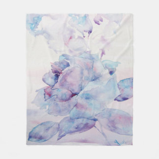 雪は上がりました。 花 フリースブランケット
