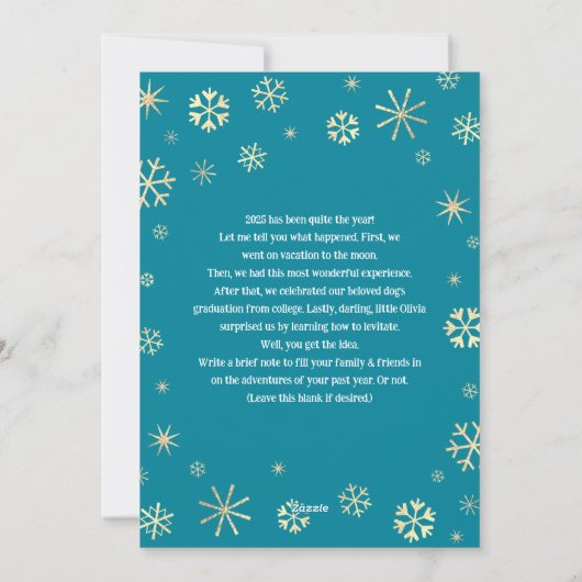 雪は他の場所で降ってくれ 現代のバケーション写真 シーズンカード (裏面)