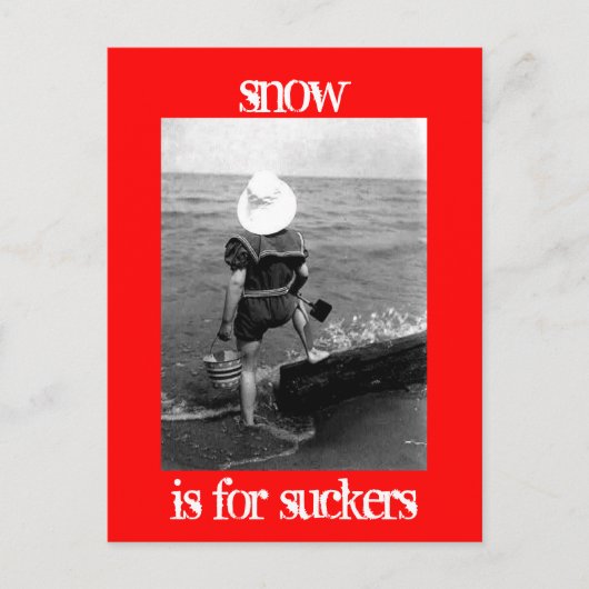 雪は吸盤の葉書 ポストカード (正面)