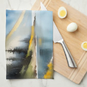 雪は山と湖のキャップ キッチンタオル (四つ折り)