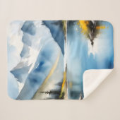 雪は山と湖のキャップ シェルパブランケット (正面(横))