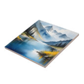 雪は山と湖のキャップ タイル (側面)