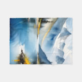 雪は山と湖のキャップ フリースブランケット (正面(横))