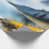 雪は山と湖のキャップ ラッピングペーパー (角)