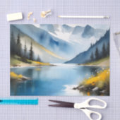 雪は山と湖のキャップ 薄葉紙 (クラフト)