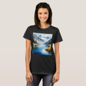 雪は山と湖のキャップ Tシャツ (正面フル)