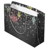 雪は黒板|のクリスマスオーナメントではげます ラージペーパーバッグ (裏面アングル)