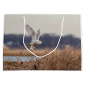 雪ふくろうが離陸 ラージペーパーバッグ (正面)