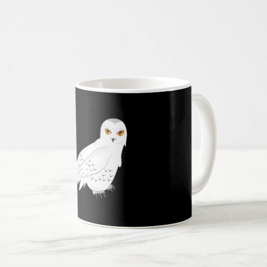 雪ふくろうの白いフオカマドリ コーヒーマグカップ (正面右)