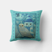 雪ふくろストライプのと月のおかわいい大目の魔女 クッション (裏面)