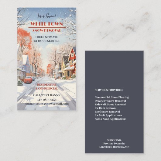 雪まき名刺 名刺 (正面/裏面)