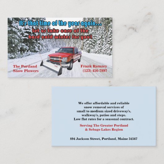 雪まき名刺 名刺 (正面/裏面)