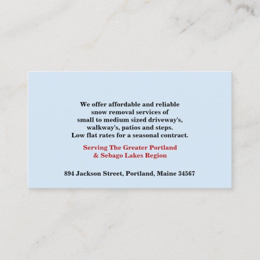 雪まき名刺 名刺 (裏面)