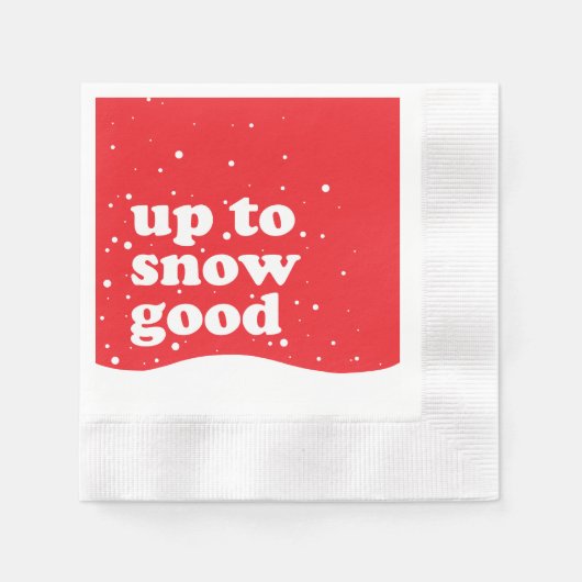 雪まで良い – かわいいクリスマス紙ナプキン 縁ありカクテルナプキン (正面)