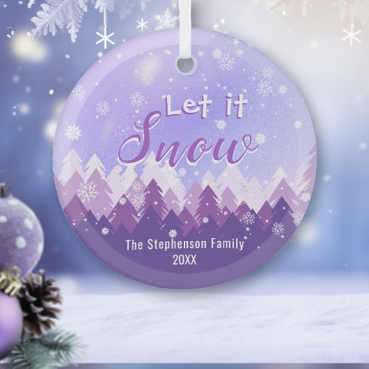 雪むらさき雪の森メリークリスマス ガラスオーナメント