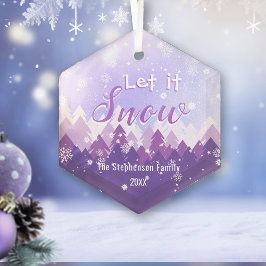 雪むらさき雪の森メリークリスマス ガラスオーナメント