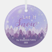 雪むらさき雪の森メリークリスマス ガラスオーナメント (正面)