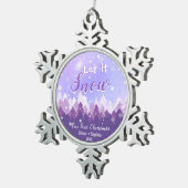 雪むらさき雪の森メリークリスマス スノーフレークピューターオーナメント (右)