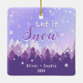 雪むらさき雪の森メリークリスマス セラミックオーナメント (裏面)