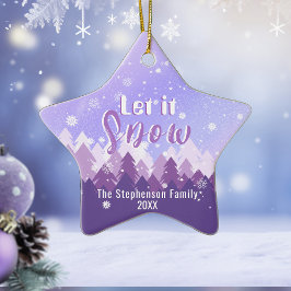 雪むらさき雪の森メリークリスマス セラミックオーナメント