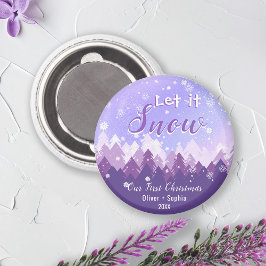 雪むらさき雪の森メリークリスマス マグネット