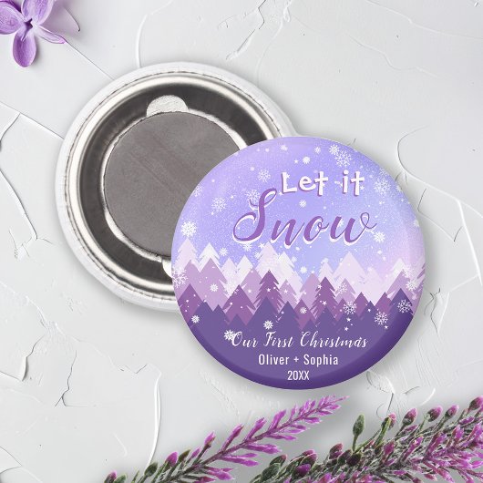 雪むらさき雪の森メリークリスマス マグネット