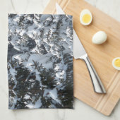 雪もみの木のテクスチャ キッチンタオル (四つ折り)